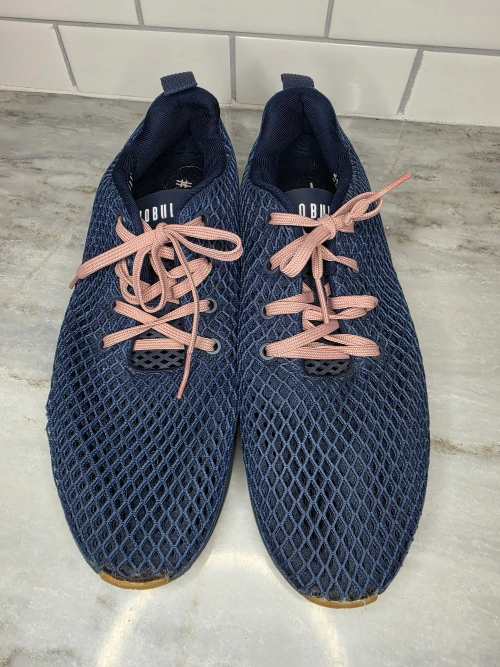 NOBULL Mesh Trainer Womens 11.5 Mens 10 Navy Pink Cross Training Shoes